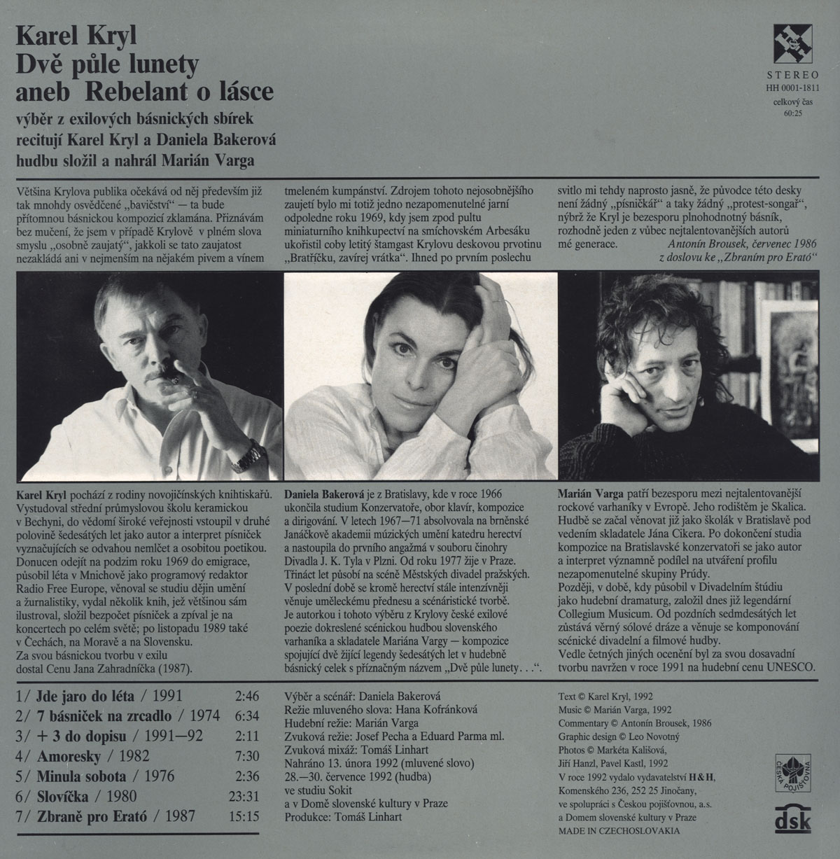  KAREL KRYL - DVĚ PŮLE LUNETY - LP 2