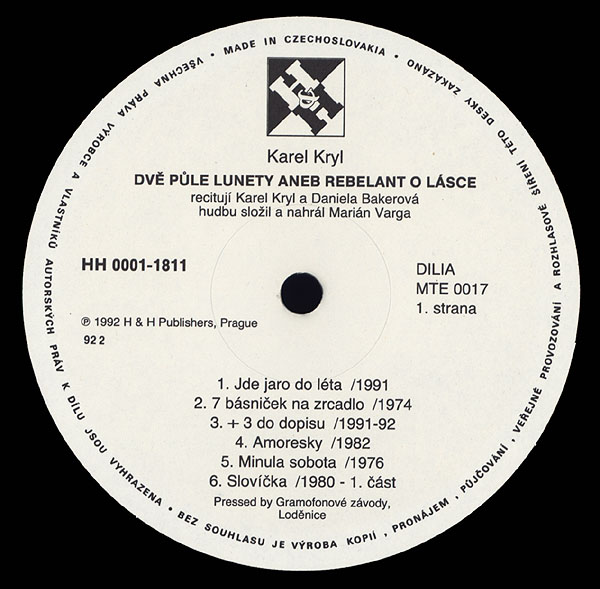 KAREL KRYL - DVĚ PŮLE LUNETY - LP 3