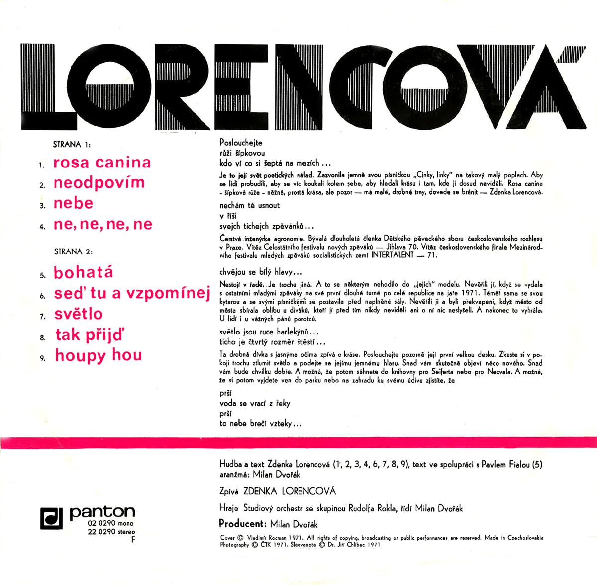ZDENKA LORENCOV - LP ZDENKA LORENCOV 
