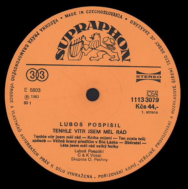 LUBO POSP͊IL - TENHLE VTR JSEM ML RD