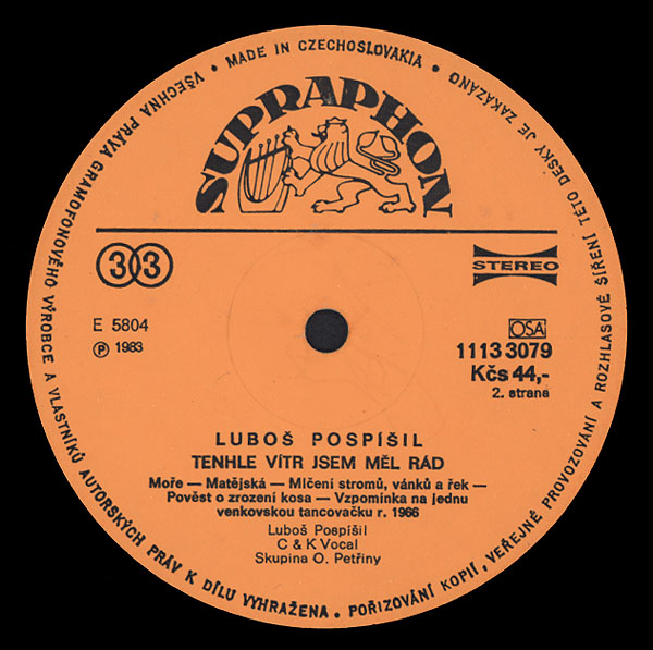 LUBO POSP͊IL - TENHLE VTR JSEM ML RD