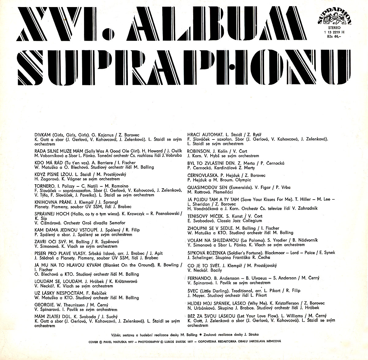 XVI. ALBUM SUPRAPHONU